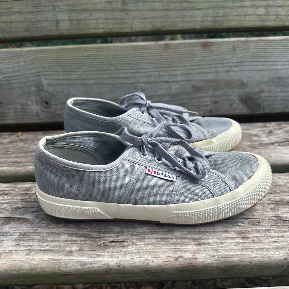 Superga 2750 Cotu Classic Sneakers Gray Canvas Lace Up Women's EU‎ 38 US Size 8